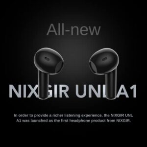 NIXGIR UNL A1 True Wireless Earbuds, Bluetooth 5.3 Headphones with ENC Microphone, HiFi Stereo Sound, 18H Playtime, IPX4 Waterproof