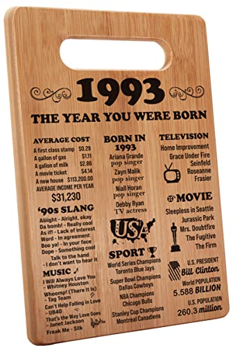 Henghere 30th Birthday Gifts for Women or Men, Happy 30 Year Old Birthday Gifts, 30th Birthday Present, Vintage 30th Birthday Decorations - Cutting Board