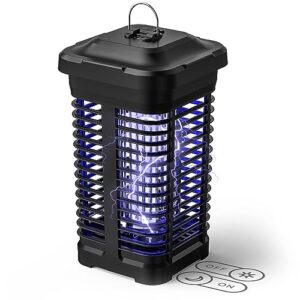 bug zapper with light sensor, electric insect catcher waterproof 4200v mosquito zapper outdoor/indoor, mosquito catcher for backyard, patio