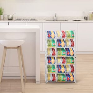 BTY Can Organizer for Pantry Stackable Can Rack Organizer 2 Pack Stacking Can Storage Dispensers 3 Tier Small Space Holds up to 36 Cans for Pantry, Kitchen, Cabinet- White