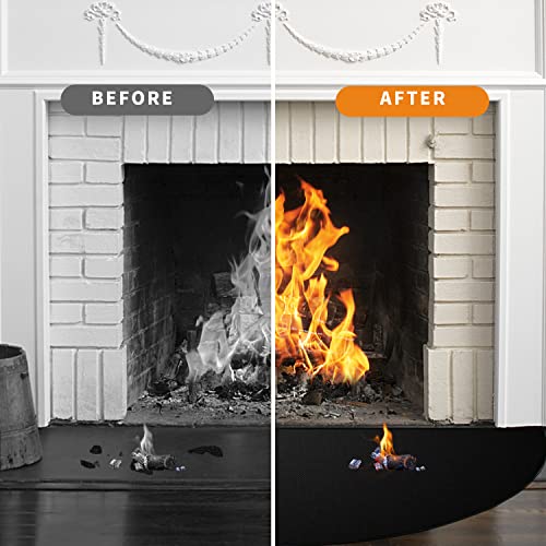 Hipiere Fireplace Mat - 27 x 48 Inch Fireplace Mats Fireproof | Hearth Rugs for Fireplaces Fire Resistant | Durable Hearth Rug | Fireproof Mat for Fireplace Indoor & Outdoor - Fiberglass