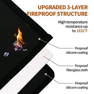 Hipiere Fireplace Mat - 27 x 48 Inch Fireplace Mats Fireproof | Hearth Rugs for Fireplaces Fire Resistant | Durable Hearth Rug | Fireproof Mat for Fireplace Indoor & Outdoor - Fiberglass
