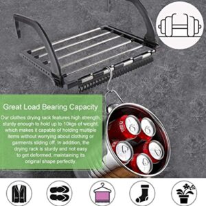 Clothes Airer, Balcony Drying Rack Stainless Steel Clothes Dryer Folding Shoes Rack Laundry Holder Hanging Laundry Rack Clothes Radiator Airer with Multiple Adjustment Hook for Clothes