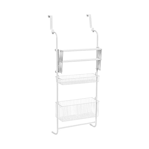 Household Essentials Metal Over the Door Drying Storage Rack, White