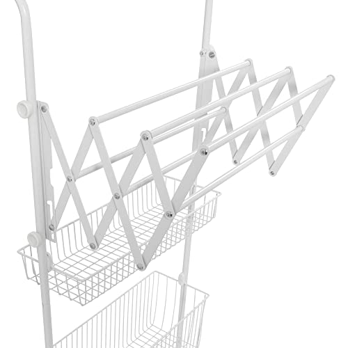 Household Essentials Metal Over the Door Drying Storage Rack, White