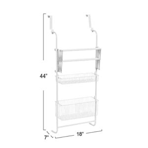 Household Essentials Metal Over the Door Drying Storage Rack, White