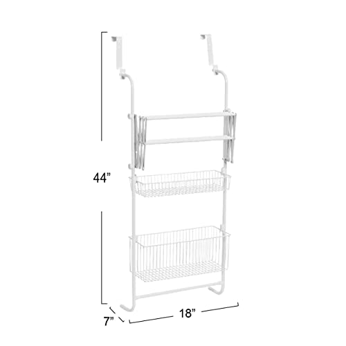 Household Essentials Metal Over the Door Drying Storage Rack, White