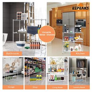 EZPEAKS Chrome 3-Shelf Shelving Unit with 3-Shelf Liners, Adjustable Rack, Steel Wire Shelves, Shelving Units and Storage for Kitchen and Garage (36W x 16D x 36H)