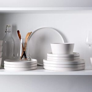 AmorArc Ceramic Plates Set of 6, Matte Glaze 8.0 Inch Dishes Set for Kitchen, Dessert,Salad,Appetizer, Small Dinner Plates, Microwave & Dishwasher Safe, Scratch Resistant, Matte White