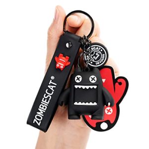 you wizv anime keychains, cute keychain demon cat keychains for backpacks, black keychain kawaii gift for women, men, sisters, girls boys