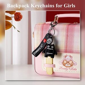 YOU WIZV Anime Keychains, Cute Keychain Demon Cat Keychains for Backpacks, Black Keychain Kawaii Gift for Women, Men, Sisters, Girls Boys
