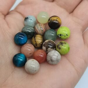 252pcs 8mm Natural Round Stone Beads Gemstone Beading Hole Size 1mm Crystal Energy Stone Healing for Bracelet Necklace Earrings Jewelry Making(12 Colors-4,8mm)