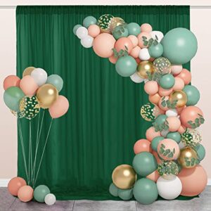 fanproms dark green chiffon curtains 10ftx10ft 2 panels chiffon fabric backdrop drapes sheer archway drapes for wedding emerald green tulle backdrops for wedding birthday arbor canopy ceiling curtain