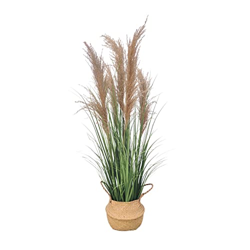 ECOFOREST 47" (4ft,1pack) Pampas Grass Potted Plants - Artificial Faux Plants Featuring Tall Grass, Fake Grass - Perfect Home Decor for Plant Room Decoration or As Floor Plants.