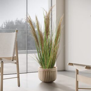 ECOFOREST 47" (4ft,1pack) Pampas Grass Potted Plants - Artificial Faux Plants Featuring Tall Grass, Fake Grass - Perfect Home Decor for Plant Room Decoration or As Floor Plants.