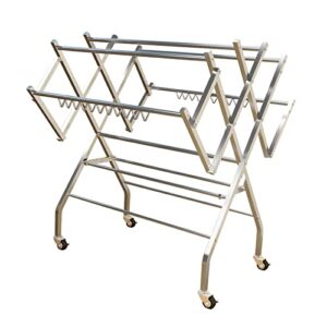 colcolo foldable clothes drying rack, indoor and outdoor clothes hanger drying poles movable floor drying rack for quilts quilt cover shoes towel, style a