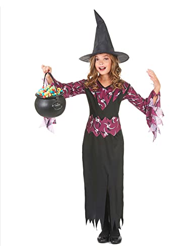 Cauldron Halloween Decor, Black Plastic Witches Cauldron Kettle Medium Size 8” x1, Small Size 2 ½ ” x7，Party Supplies