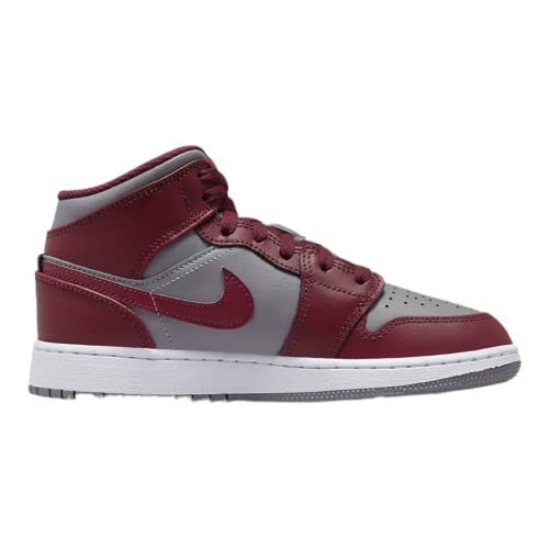 Jordan Nike Kids Air 1 Retro High OG GS Basketball Shoe, Cherrywood Red/Cement Grey/Whi, 5 Big Kid