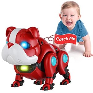 tnoie baby toys crawling infant toys baby musical toys for toddlers walking robot dog toy educational interactive light-up gifts toys for 1 2 3 4 5 year old boys girls