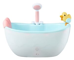 baby born baby doll musical light up bathtub with automatic working shower head - plays music & sound effects, sturdy, modern design, fits dolls up to 17", for kids ages 3 and up