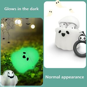 3 Pack Cute Airpod Case for Airpod 2&1,3D Kawaii Cartoon Funny Boba Tea Cow & Glows Ghost Soft Silicone Protective Cover Accessories Skin for Airpods 1&2 Gen Charging Case for Girls Boys Kids Teens