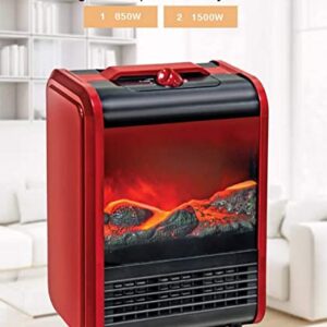 VOMKR Large Electric Stove Fires Freestanding, 1500W Freestanding Indoor Electric Fireplace with Thermostat Control Portable Freestanding Fireplace