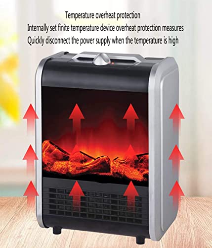 VOMKR Large Electric Stove Fires Freestanding, 1500W Freestanding Indoor Electric Fireplace with Thermostat Control Portable Freestanding Fireplace