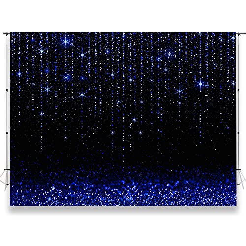 KUKUSOUL Glitter Bokeh Backdrop Royal Blue Shining Bokeh Spots Wedding Decoration Photography Background 7x5ft Birthday Dance Party Baby Shower Photo Booth Props KU775