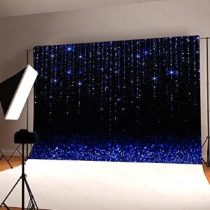 KUKUSOUL Glitter Bokeh Backdrop Royal Blue Shining Bokeh Spots Wedding Decoration Photography Background 7x5ft Birthday Dance Party Baby Shower Photo Booth Props KU775