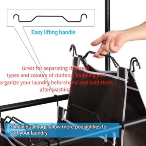 Clothing Rack, Heavy-Duty Sorting Hamper Clothes Rack Laundry Sorter Height Adjustable Hanging Rolling Clothing Rack for Room Hanging Clothes Use Bathroom Bedroom