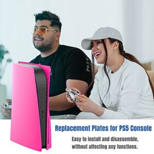 Face Plates Cover Skins Shell Panels for PS5 Disc Edition Console, Playstation 5 Accessories Faceplate Protective Shell Replacement Plate Dustproof Anti-Scratch (Nova Pink)