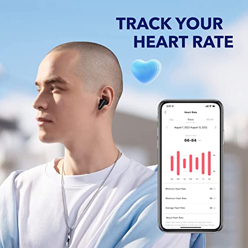 Soundcore by Anker Liberty 4, Noise Cancelling Earbuds, True Wireless Earbuds with ACAA 3.0, Dual Dynamic Drivers for Hi-Res Premium Sound, Spatial Audio with Dual Modes, Heart Rate Sensor (Renewed)