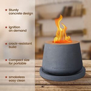 Kante Concrete Tabletop Fire Pit, Table Top Fire Pit, Tabletop Fireplace, Indoor Fire Pit, Portable Mini Table Top Fire Pit Bowl for Gift,Dark Base