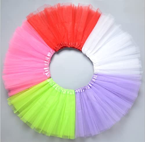 Pink Tutu Skirts for Women Girls Tulle Dress 4 Layers Adult Halloween Barbie Costume Party Favor Dance Running