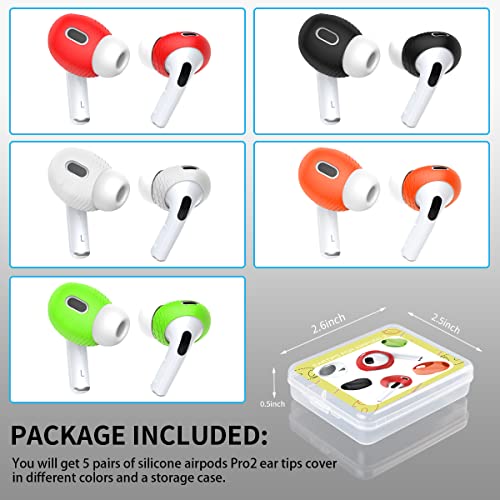 (5 Pairs) for AirPods Pro 2 Ear Tips Covers[Fit in The Charging Case], Silicone Anti-Slip Ear Tips Cover for AirPods Pro 2nd Generation 2022