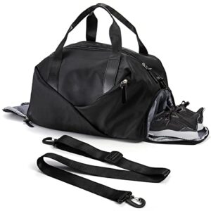 lyellfe sports gym bag, waterproof travel duffel bag, weekender tote bag with shoe compartment, large capacity overnight bag for men women, labor and delivery