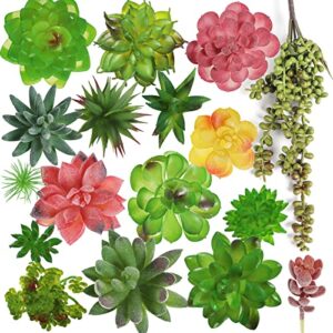 spepla fake succulents plants artificial, 17 pcs faux suculentas unpotted, assorted small fake cactus arrangement, mini suculents for indoor outdoor bathroom home office garden party diy decor