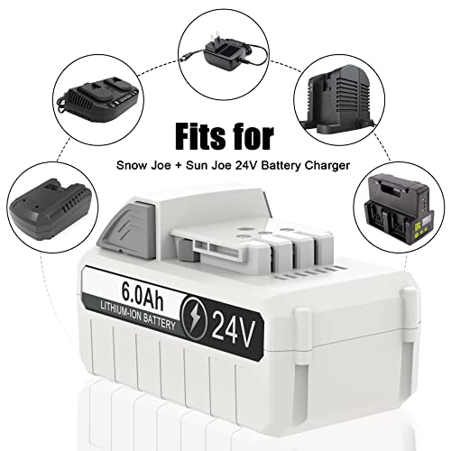 i-Bateria 24V Battery Replace for Snow Joe 24V Battery 24BAT-LTE/LTW/LTX/XR/LT, 6.0AhLithium Ion Battery Compatible for All Joe iON+ 24V-X2-SB18/20SB/SB15 Cordless Snow Blowers