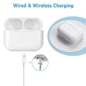 Avainaly Wireless Charging Case for AirPods Pro, Compatible for AirPod Charging Case Replacement, Built-in 660 mAh Battery with Bluetooth Pairing Sync Button (White)