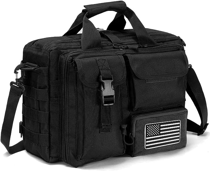 Stypos Tactical Messenger Bag, 17.3 Inch Tactical Briefcase for Man Military Laptop Bag Messenger Shoulder Bag (Black)