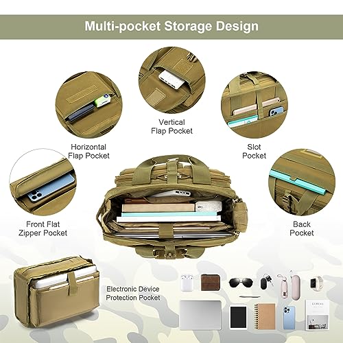 Stypos Tactical Messenger Bag, 17.3 Inch Tactical Briefcase for Man Military Laptop Bag Messenger Shoulder Bag (Black)