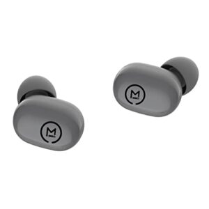 Morpheus 360 Spire True Wireless Earbuds, Wireless Microphone, Bluetooth 5.2 Wireless Ear Buds, One Touch Media Control, Waterproof Earbuds, with Recharging Earbud Case - Slate Gray