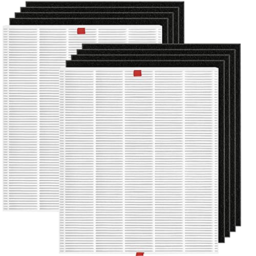 C545 Replacement Filter S Fit for Win-ix C545 Air Puri-fier, 2 Pack H13 Ture HEPA Filter and 8 Pack Activated Carbon Filters, Replace Part # 1712-0096-00 and 2522-0058-00