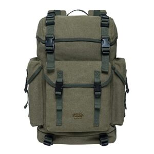 kaukko vintage casual polyster and leather rucksack backpack(18-canvas armygreen)
