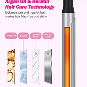 FARERY 3/4 Inch Curling Iron for Defined Curls, Tourmaline Ceramic Curling Iron with Keratin & Argan Oil Infused, Fast Heat Up Hair Curling Wand, Digital Display, Dual Voltage, 60 Min Auto Shut Off