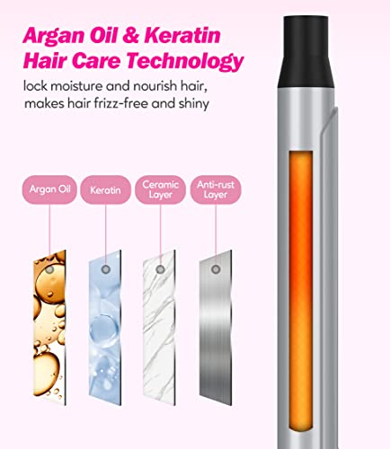 FARERY 3/4 Inch Curling Iron for Defined Curls, Tourmaline Ceramic Curling Iron with Keratin & Argan Oil Infused, Fast Heat Up Hair Curling Wand, Digital Display, Dual Voltage, 60 Min Auto Shut Off