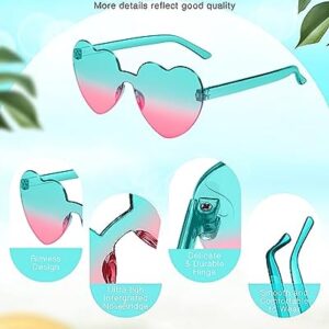 JDHXBMW Heart Sunglasses for Women 4Pairs Heart Shaped Sunglasses Rimless Fun Heart Glasses for Adult Party Favors