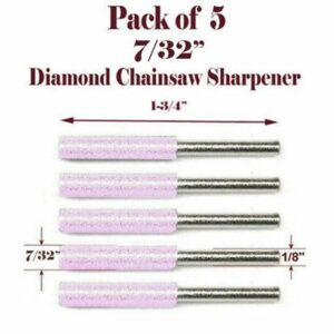 5X Cylindrical Diamond Chainsaw Sharpener Burr Stone File 7/32" Sharpening Tool