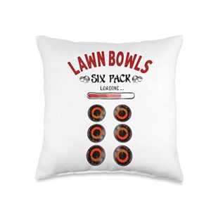 lawn bowls funny bowls expert for retirement funny lawn six pack idea for women & lawn bowling throw pillow, 16x16, multicolor