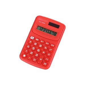 pocket size 8 digit calculator solar mini basic standard calculators button battery desktop office school kids gift accounting tools red